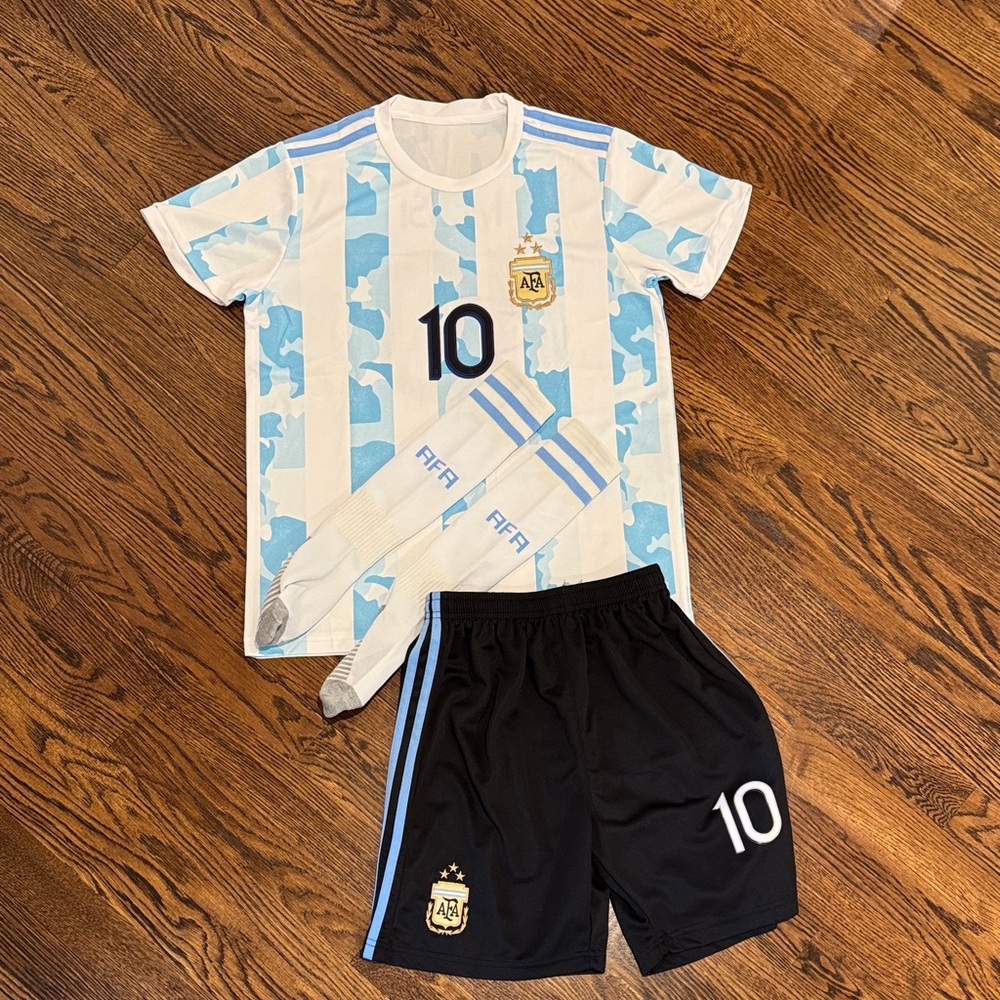 Blue and White Soccer Jersey Set